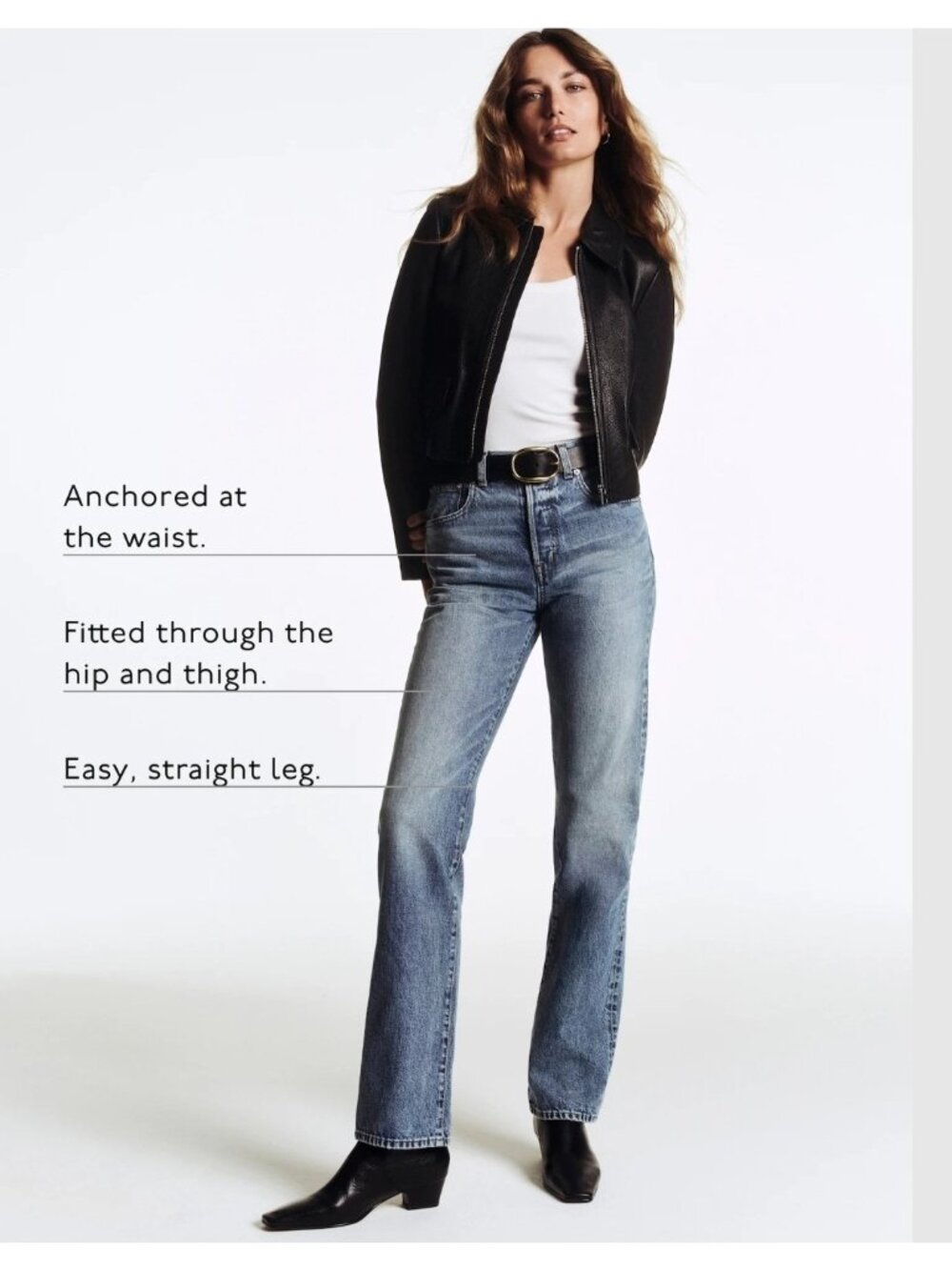 NWT Madewell 28x33 Tall The Longline Straight Jeans Vintage Canvas Off White - Picture 6 of 12